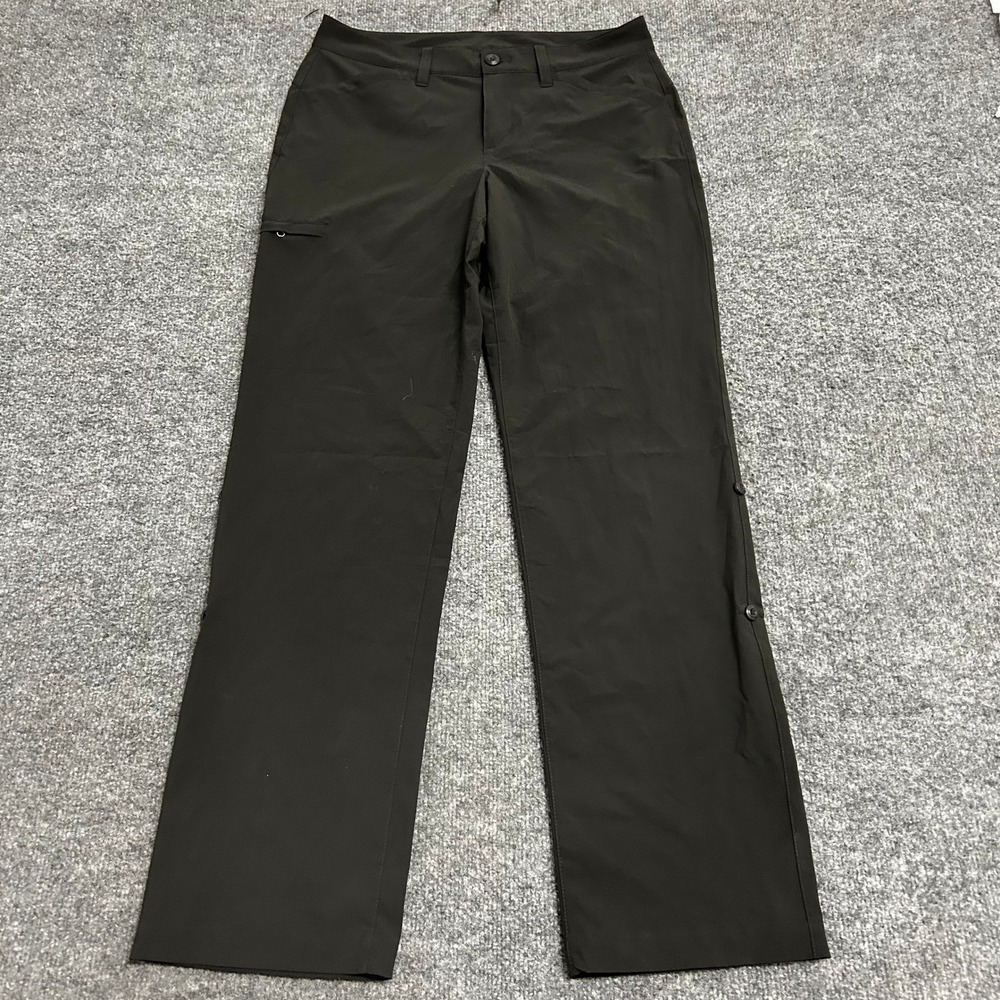 Eddie Bauer Pants Womens Size 6 Black Hiking Outdoor Roll Up Tab Straight Leg